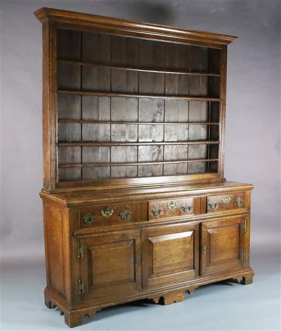 A mid 18th century oak dresser, W.5ft 10in. D.1ft 8in. H.7ft 2in.